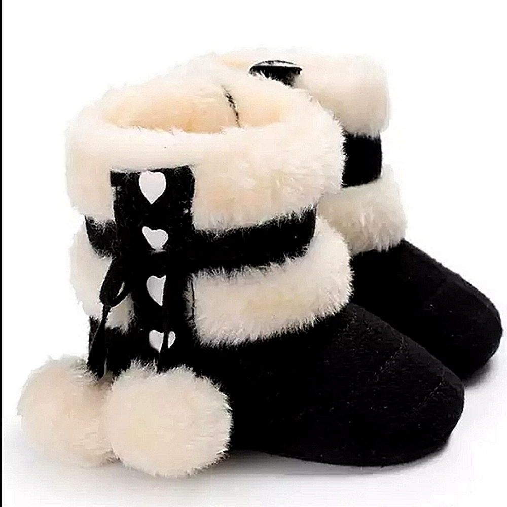 💖Indoor Cotton Soft Rubber Sole Infant Boot Size 13-18 Months